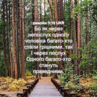 Picture 04 - римлян 5:19 UKR - Бо як через непослух - Bible Verse Picture