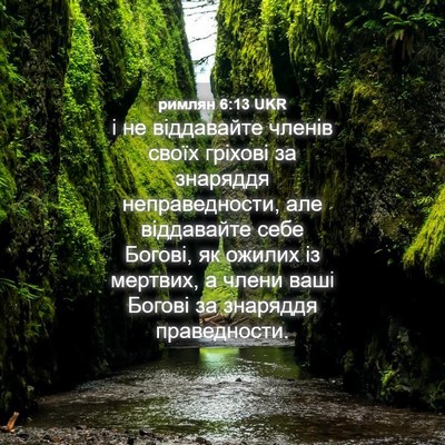 Picture 04 - римлян 6:13 UKR - і не віддавайте членів - Bible Verse Picture