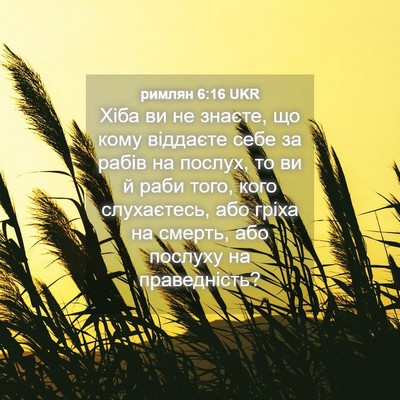 Picture 04 - римлян 6:16 UKR - Хіба ви не знаєте, що кому - Bible Verse Picture