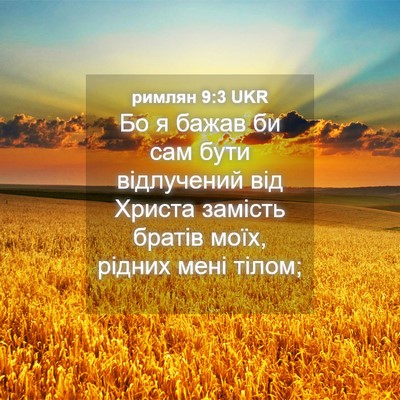 Picture 04 - римлян 9:3 UKR - Бо я бажав би сам бути - Bible Verse Picture