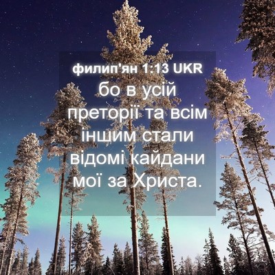 Picture 04 - филип'ян 1:13 UKR - бо в усій преторії та всім - Bible Verse Picture