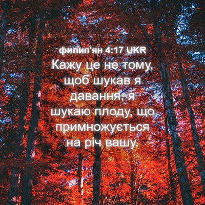 Picture 04 - филип'ян 4:17 UKR - Кажу це не тому, щоб шукав я - Bible Verse Picture
