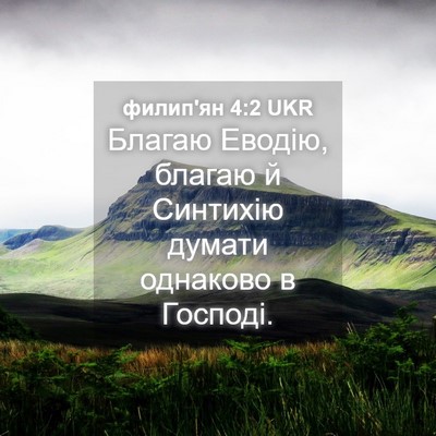 Picture 04 - филип'ян 4:2 UKR - Благаю Еводію, благаю й - Bible Verse Picture