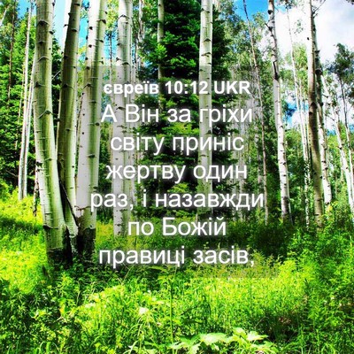 Picture 04 - євреїв 10:12 UKR - А Він за гріхи світу приніс - Bible Verse Picture