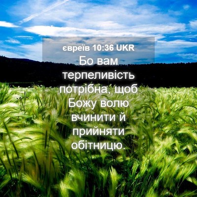 Picture 04 - євреїв 10:36 UKR - Бо вам терпеливість - Bible Verse Picture