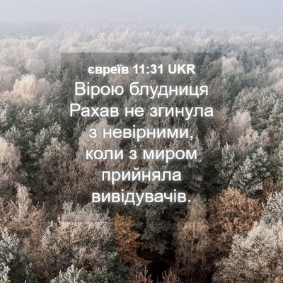 Picture 04 - євреїв 11:31 UKR - Вірою блудниця Рахав не - Bible Verse Picture