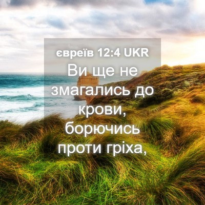 Picture 04 - євреїв 12:4 UKR - Ви ще не змагались до - Bible Verse Picture