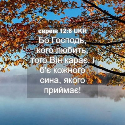 Picture 04 - євреїв 12:6 UKR - Бо Господь, кого любить, - Bible Verse Picture