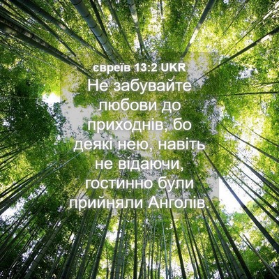 Picture 04 - євреїв 13:2 UKR - Не забувайте любови до - Bible Verse Picture
