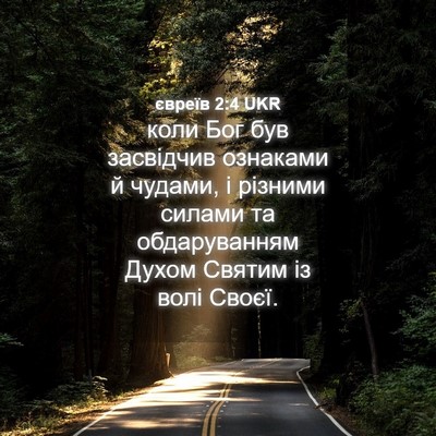 Picture 04 - євреїв 2:4 UKR - коли Бог був засвідчив - Bible Verse Picture