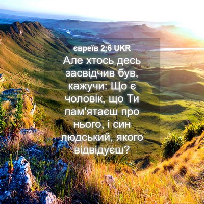 Picture 04 - євреїв 2:6 UKR - Але хтось десь засвідчив - Bible Verse Picture
