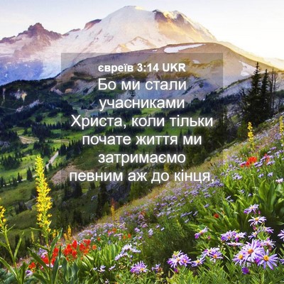 Picture 04 - євреїв 3:14 UKR - Бо ми стали учасниками - Bible Verse Picture