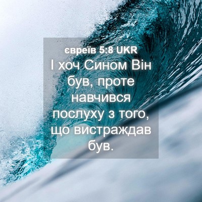 Picture 04 - євреїв 5:8 UKR - І хоч Сином Він був, проте - Bible Verse Picture