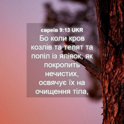 Picture 04 - євреїв 9:13 UKR - Бо коли кров козлів та - Bible Verse Picture