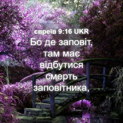 Picture 04 - євреїв 9:16 UKR - Бо де заповіт, там має - Bible Verse Picture