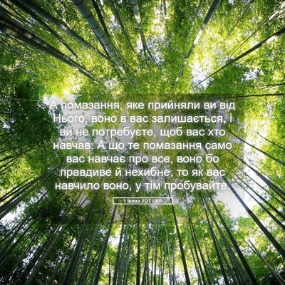 Picture 05 - 1 Івана 2:27 UKR - А помазання, яке прийняли - Bible Verse Picture