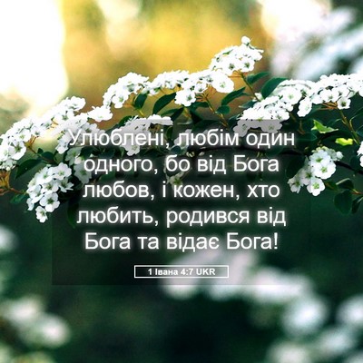 Picture 05 - 1 Івана 4:7 UKR - Улюблені, любім один - Bible Verse Picture