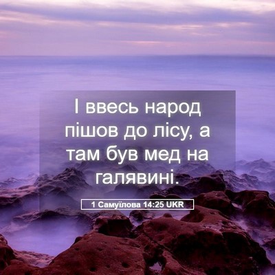 Picture 05 - 1 Самуїлова 14:25 UKR - І ввесь народ пішов до - Bible Verse Picture
