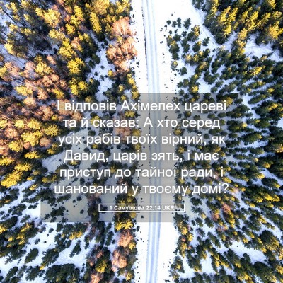 Picture 05 - 1 Самуїлова 22:14 UKR - І відповів Ахімелех цареві - Bible Verse Picture