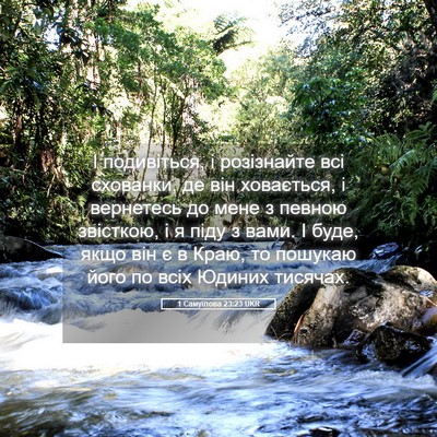Picture 05 - 1 Самуїлова 23:23 UKR - І подивіться, і розізнайте - Bible Verse Picture