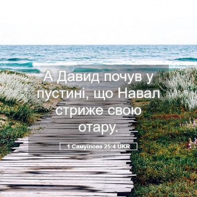 Picture 05 - 1 Самуїлова 25:4 UKR - А Давид почув у пустині, що - Bible Verse Picture