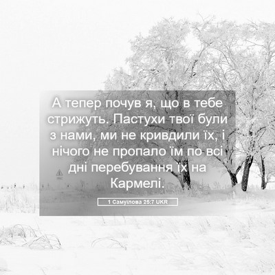 Picture 05 - 1 Самуїлова 25:7 UKR - А тепер почув я, що в тебе - Bible Verse Picture
