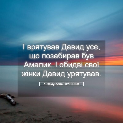 Picture 05 - 1 Самуїлова 30:18 UKR - І врятував Давид усе, що - Bible Verse Picture