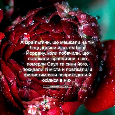 Picture 05 - 1 Самуїлова 31:7 UKR - А ізраїльтяни, що мешкали - Bible Verse Picture