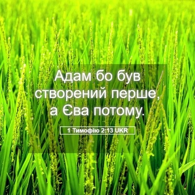 Picture 05 - 1 Тимофію 2:13 UKR - Адам бо був створений - Bible Verse Picture