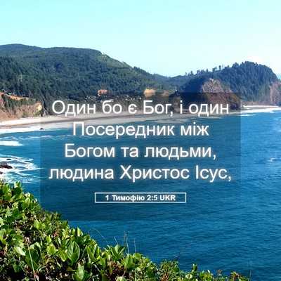 Picture 05 - 1 Тимофію 2:5 UKR - Один бо є Бог, і один - Bible Verse Picture