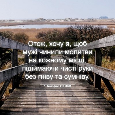 Picture 05 - 1 Тимофію 2:8 UKR - Отож, хочу я, щоб мужі - Bible Verse Picture