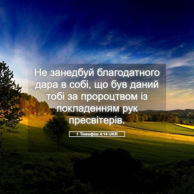 Picture 05 - 1 Тимофію 4:14 UKR - Не занедбуй благодатного - Bible Verse Picture