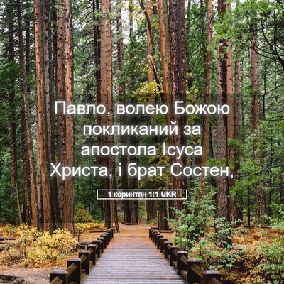 Picture 05 - 1 коринтян 1:1 UKR - Павло, волею Божою - Bible Verse Picture