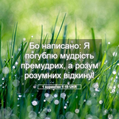 Picture 05 - 1 коринтян 1:19 UKR - Бо написано: Я погублю - Bible Verse Picture