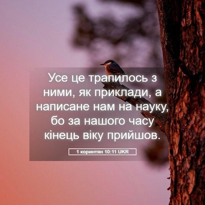 Picture 05 - 1 коринтян 10:11 UKR - Усе це трапилось з ними, як - Bible Verse Picture