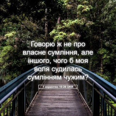 Picture 05 - 1 коринтян 10:29 UKR - Говорю ж не про власне - Bible Verse Picture