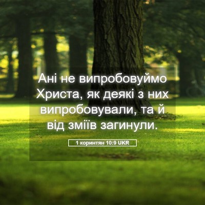 Picture 05 - 1 коринтян 10:9 UKR - Ані не випробовуймо - Bible Verse Picture