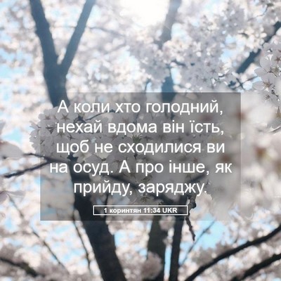 Picture 05 - 1 коринтян 11:34 UKR - А коли хто голодний, нехай - Bible Verse Picture
