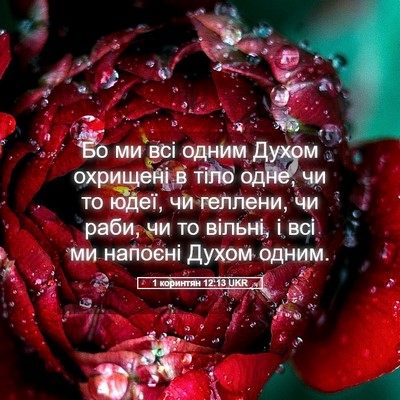 Picture 05 - 1 коринтян 12:13 UKR - Бо ми всі одним Духом - Bible Verse Picture
