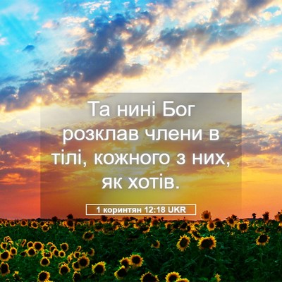 Picture 05 - 1 коринтян 12:18 UKR - Та нині Бог розклав члени в - Bible Verse Picture