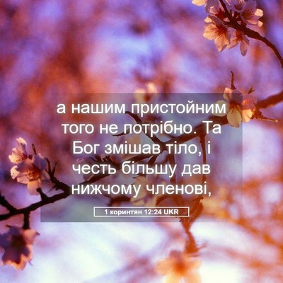 Picture 05 - 1 коринтян 12:24 UKR - а нашим пристойним того не - Bible Verse Picture