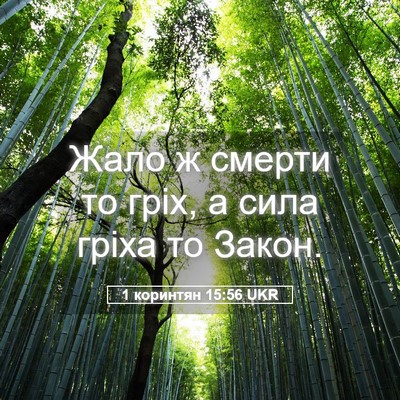Picture 05 - 1 коринтян 15:56 UKR - Жало ж смерти то гріх, а - Bible Verse Picture