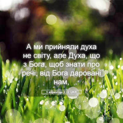 Picture 05 - 1 коринтян 2:12 UKR - А ми прийняли духа не - Bible Verse Picture