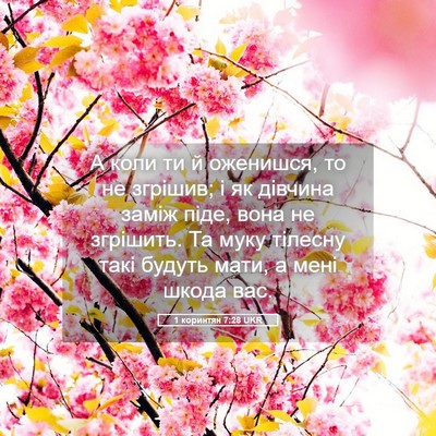 Picture 05 - 1 коринтян 7:28 UKR - А коли ти й оженишся, то не - Bible Verse Picture