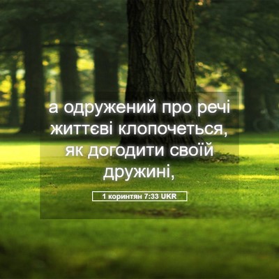 Picture 05 - 1 коринтян 7:33 UKR - а одружений про речі - Bible Verse Picture