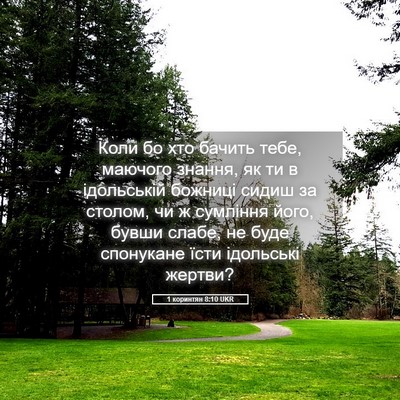 Picture 05 - 1 коринтян 8:10 UKR - Коли бо хто бачить тебе, - Bible Verse Picture