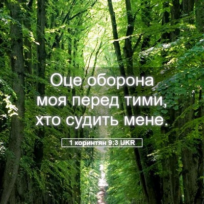 Picture 05 - 1 коринтян 9:3 UKR - Оце оборона моя перед тими, - Bible Verse Picture
