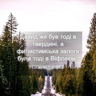 Picture 05 - 1 хроніки 11:16 UKR - Давид же був тоді в - Bible Verse Picture