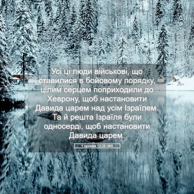 Picture 05 - 1 хроніки 12:38 UKR - Усі ці люди військові, що - Bible Verse Picture