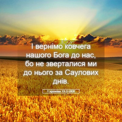 Picture 05 - 1 хроніки 13:3 UKR - І вернімо ковчега нашого - Bible Verse Picture